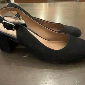 Vionic Women’s Nareen Slingback Heels - Black Suede Size 9